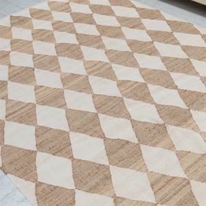 Alfombra Kilim de Yute Moderna, Ecológica y Hecha a Mano con Patrón Abstracto en Beige Natural Marfil, Tejido Plano para Sala de Estar - Product Image 4