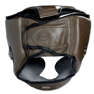 Leather Boxing <b>Head</b> Guard Lightweight Protective Design with Adjustable Strap for <b>Training</b> Sparring and Gym Sessions - Product Image 4