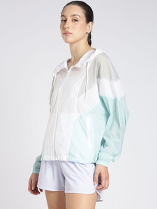 Veste coupe-vent légère froissée pour femme avec fermeture éclair colorée sur le devant, ensemble de vêtements de sport décontractés pour la course en plein air et l'entraînement - Product Image 1