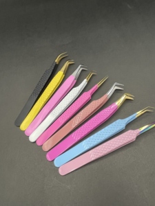 Pinzas para Pestañas Multicolores, Pinzas Nano Grip, Pinzas para Extensión de Pestañas con Etiqueta Privada Personalizada, Magma Beauty - Product Image 1