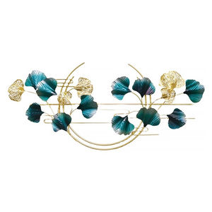 Art mural en métal de style moderne, sculpture murale ronde en fer forgé artisanal avec motif de feuille de lotus pour la décoration de la maison - Product Image 6