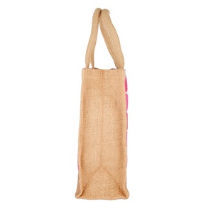 Meilleures ventes Sac à main en jute de taille personnalisée Sacs cadeaux de mariage fourre-tout écologiques avec logo imprimé en sérigraphie - Product Image 3