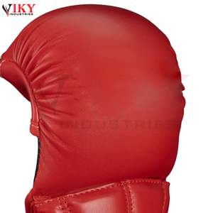 Gants de combat MMA en cuir synthétique à paume ouverte, couleur rouge unie, protection des mains, fournisseur de qualité, nouvelle tendance - Product Image 6