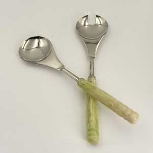 Hot Selling Stainless Steel Tableware Salad <b>Server</b> or Salad Spoons With Resin Handle Home Hotel Restaurant Flatware Dinnerware - Product Image 1