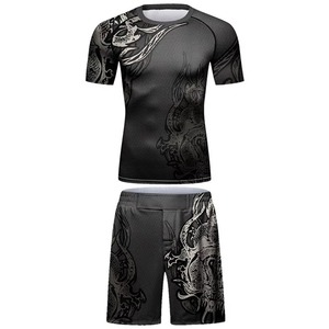 Vêtements de sport pour hommes, ensembles 4 pièces, personnalisation avec impression par sublimation, logo, t-shirts, shorts, leggings - Product Image 6