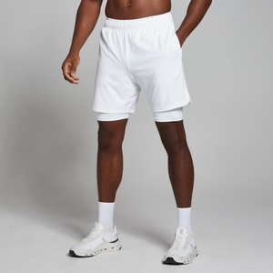 Shorts de course 2-en-1 pour hommes, shorts de fitness à compression doublés pour l'entraînement en salle, séchage rapide, logo personnalisé, vente en gros OEM - Product Image 1