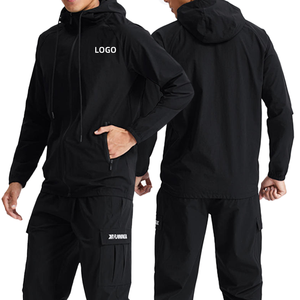 Vêtements de sport personnalisés pour hommes, ensemble de survêtement de course à pied avec fermeture éclair, sweat-shirt et pantalon de jogging pour hommes - Product Image 1