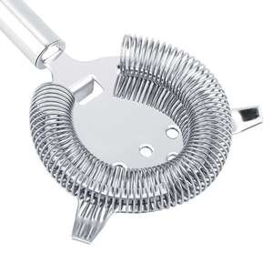 Bold Blossom BB0020101 Passoire à cocktail professionnelle à 2 prongs en acier inoxydable, best-seller, moderne, avec poignée en métal argenté - Product Image 4
