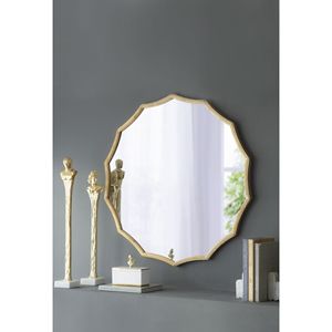 D40 oro-rifinito rotondo Sunburst specchio da parete decorazione elegante per ingresso camera da letto soggiorno - Product Image 4