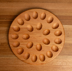 Plateau à œufs en bois à 2 niveaux avec poignée en laiton, support à œufs en bois naturel, vente chaude - Product Image 5