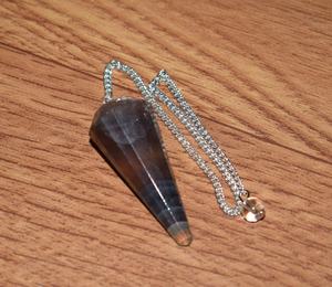 Péndulo curativo de cristal, piedra curativa de fluorita - Product Image 1