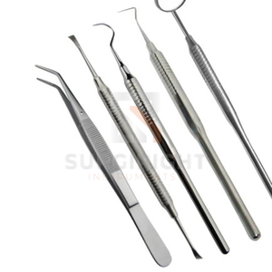 Kit de Examen Dental, Juego de Instrumentos de Diagnóstico de Acero Inoxidable Alemán, Reutilizable, Certificado CE Clase I, Modelo SI-OIS-0001, Quirúrgico - Product Image 4