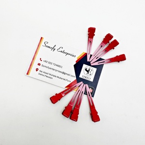 Clips de Metal de una sola punta, alfileres rizadores rosas/rojos, pinzas para seccionar el cabello de pico de pato, extensiones de cabello, estilo artesanal, logotipo personalizado - Product Image 1