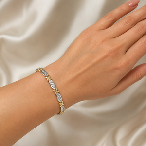 Bracelet tennis personnalisé plaqué or, moissanite, forme ronde, diamant, bijoux de mode pour fiançailles - Product Image 5