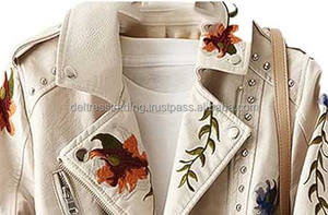 Cuello vuelto Original Moto Biker prendas de vestir exteriores tachonado negro motocicleta cuero Real invierno calentado teñido de alta calidad para mujer - Product Image 2