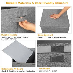 Cesti per Bucato Pieghevoli con Coperchio e Manici, Organizzatore e Contenitore per Vestiti - Product Image 6