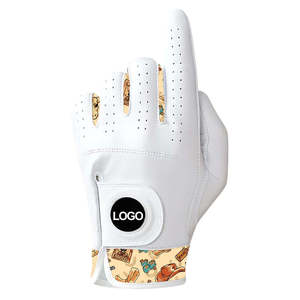 Guante de Golf de Cuero Genuino Blanco con Diseño de Estrellas y Rayas, Transpirable, para Mano Derecha, Unisex, con Cierre de Velcro - Product Image 3