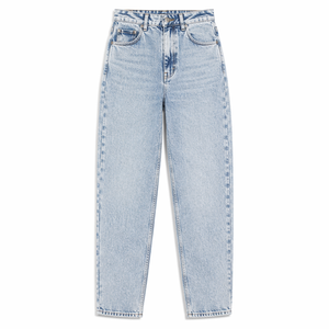 Jeans de Mezclilla de Pierna Recta, Lavado Oscuro, Cintura Alta, Corte Regular, Algodón, Casuales, para Hombre, Estilo Otoñal - Product Image 6
