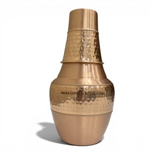 Jarra de agua de cobre puro, martillada a mano, con tapa tipo vaso. (Cobre Puro Certificado) - Product Image 4