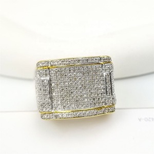 Premium Gold Silver Moissanite Diamond Hip Hop <b>Ring</b> Urban Fashion Jewelry for Casual Wear Street Style & Entertainment Use - Product Image 3