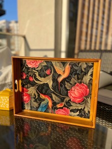 Hot Selling Wooden Serving Tray for <b>Kitchen</b> and Dining Perfect for Coffee and Tea Service or Home Decor - Product Image 1