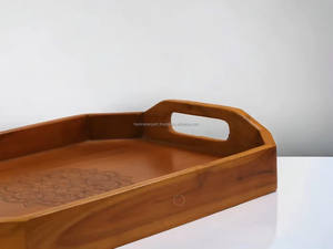 Nueva llegada de lujo rectángulo bandeja para servir hecho a mano respetuoso con el medio ambiente de madera Natural de alta calidad pulido grabado con láser bandeja de aperitivos - Product Image 2