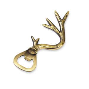 Wholesale Vintage Metal Deer Antler Beer Bottle Opener Custom Logo Creative Reindeer Horn <b>Bar</b> <b>Tool</b> For Wedding Party Use - Product Image 1