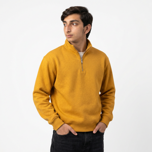 Sweat-shirt à col zippé personnalisé, coton lourd, streetwear, vêtements à marque privée pour les marques de vêtements et les détaillants - Product Image 4