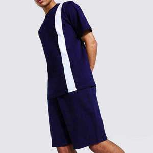 Ensemble de t-shirts décontractés d'été légers en coton 100% tricoté, imprimés numériquement et brodés, respectueux de l'environnement pour hommes - Product Image 4