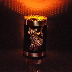 Porte-bougies en métal en forme de citrouille d'Halloween, noirs avec poignée, décoration intérieure, réutilisables, lot de 2 - Product Image 4