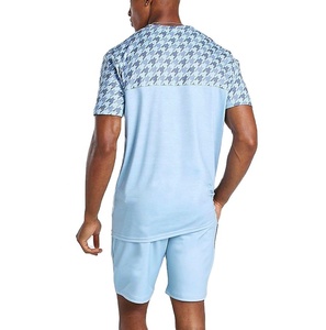 ชุดกางเกงขาสั้น2ชิ้น,เสื้อยืดพิมพ์ลายบล็อกสีแบบระเหิดดีไซน์ใหม่ฤดูร้อน - Product Image 2