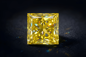 Diamant synthétique de laboratoire RCK Global 6.0-6.5mm, taille princesse, jaune vif fantaisie, VS1, excellente qualité, carré, CVD, pierre libre centrale - Product Image 2