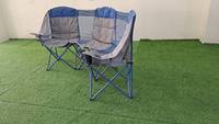 Chaise de camping portable moderne Huy Gia CC09 3 places, compacte, facile à transporter, écologique, durable, en acier inoxydable, pour extérieur et jardin
