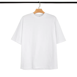 100% Cotton Summer New Men's T-<b>shirt</b> <b>White</b> Solid O-neck Short Sleeve Casual Boxy Style with Digital Printing - Product Image 2
