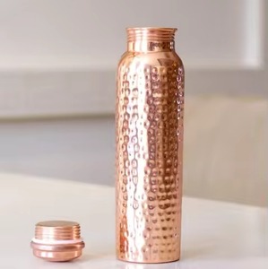 Luxury Hammered Copper Water Bottle Portable <b>Drinkware</b> for Home Use - Product Image 2
