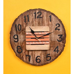 Handcrafted Mango Wood <b>Decorative</b> <b>Wall</b> <b>Clock</b> Wholesale from India - Product Image 2
