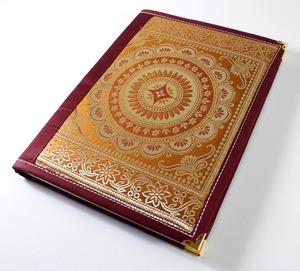 Notebook Journal Cover With Class Of Richly Decorative Shuttle Woven Fabric Made In Coloured <b>Silks</b> With Gold And Silver Threads - Product Image 3