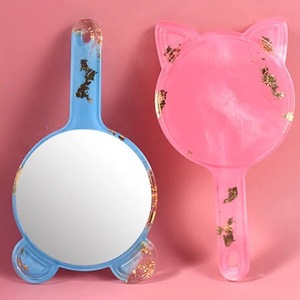 Miroir à main en résine écologique, forme personnalisée, finition lisse et brillante pour un usage quotidien, maquillage, décoration - Cadeaux pour la Saint-Valentin, Pâques - Product Image 6