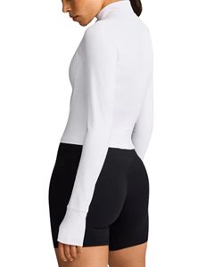 Chaqueta Deportiva Ligera para Mujer, Corte Ajustado, Cierre Completo, para Correr, con Orificios para Pulgares, Cuello Alto, Transpirable, Resistente al Agua, para Gimnasio - Product Image 2