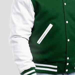 Retro Letterman <b>Jacket</b>, Wool Body, Faux Leather Sleeves, Embroidered Badge Baseball Style <b>Casual</b> Streetwear <b>Men's</b> Varsity <b>Jacket</b> - Product Image 6