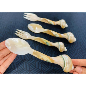Cuchara Ecológica de Concha Marina Hecha a Mano, Vajilla de Concha Natural Desechable y Ligera para Bodas, Fiestas y Eventos - Product Image 5