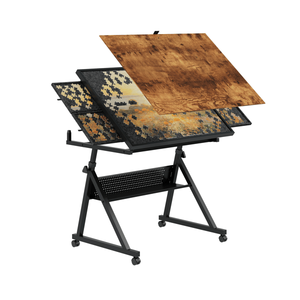 Puzzle en métal de 1500 pièces, plateau de table en métal, cadeau pour adultes avec 4 plateaux noirs - Product Image 1