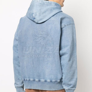 Sweat à capuche décontracté et tendance en coton mélangé, délavé à l'acide, écologique et respirant, avec poche et capuche, pour un style urbain hivernal - Product Image 4