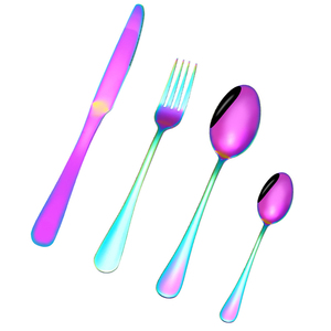Modern Eco Friendly Durable Rainbow Flatware Set Stainless Steel <b>Knife</b> <b>Fork</b> Spoon Tableware Party Home Dining Rust Resistant - Product Image 4