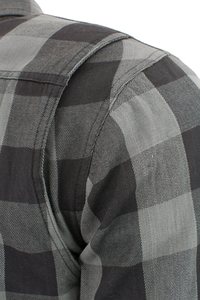 Chemise en flanelle à carreaux gris anthracite pour homme, robuste, à manches longues, style utilitaire, double poche, étiquette personnalisée, vente en gros - Product Image 3