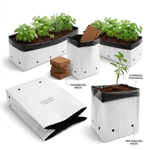 Eco-Friendly Plastic Grow <b>Bags</b> Coco Pith Cocopeat for Mushroom Grow Sustainable Vegetable Gardening Hydroponics Breathable Bulk - Product Image 6
