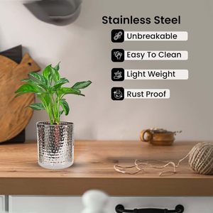 Wholesale Stainless Steel Planters for Home Decor Rust Resistant Flower Pots for Living Room Office & Garden Indoor Outdoor Use - Product Image 4