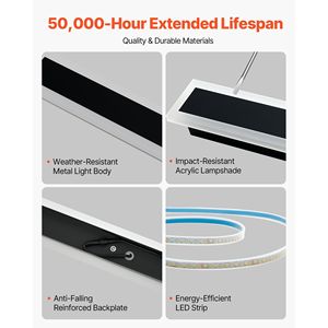 Lampada da Parete per Esterni Moderna da 23,6 Pollici, Luce Bianca Calda 3000K, Impermeabile IP65, Anti-R, Nuova Versione di Lampade da Parete per Esterni - Product Image 6