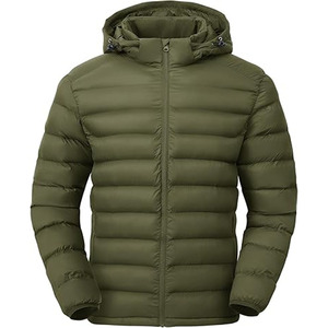 Casual Puffer <b>Jacket</b> Regular Length with Zipper Closure Winter <b>Warm</b> Material Plain Dyed bubble coat for men - Product Image 1