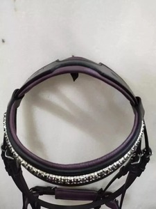Suministro Directo de Fábrica: Brida de Confort con Piedras de Color Morado y Acolchado, Brida de Doma de Cuero Disponible a Precio Mayorista - Product Image 3